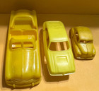 3 macchinine giocattolo in plastica gialla varie dimensioni vintage