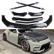 For Nissan 370Z Front Bumper Lip Chin Spoiler Splitter Glossy Black Body Kits