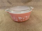 Vintage PYREX PINK GOOSEBERRY fridge dish bowl w/ LID 2 1/2 qt 475 casserole 2.5