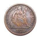 United States 1871 Liberty Seated Half 1/2 Dime F ** Classic U.S.A. Silver Coin