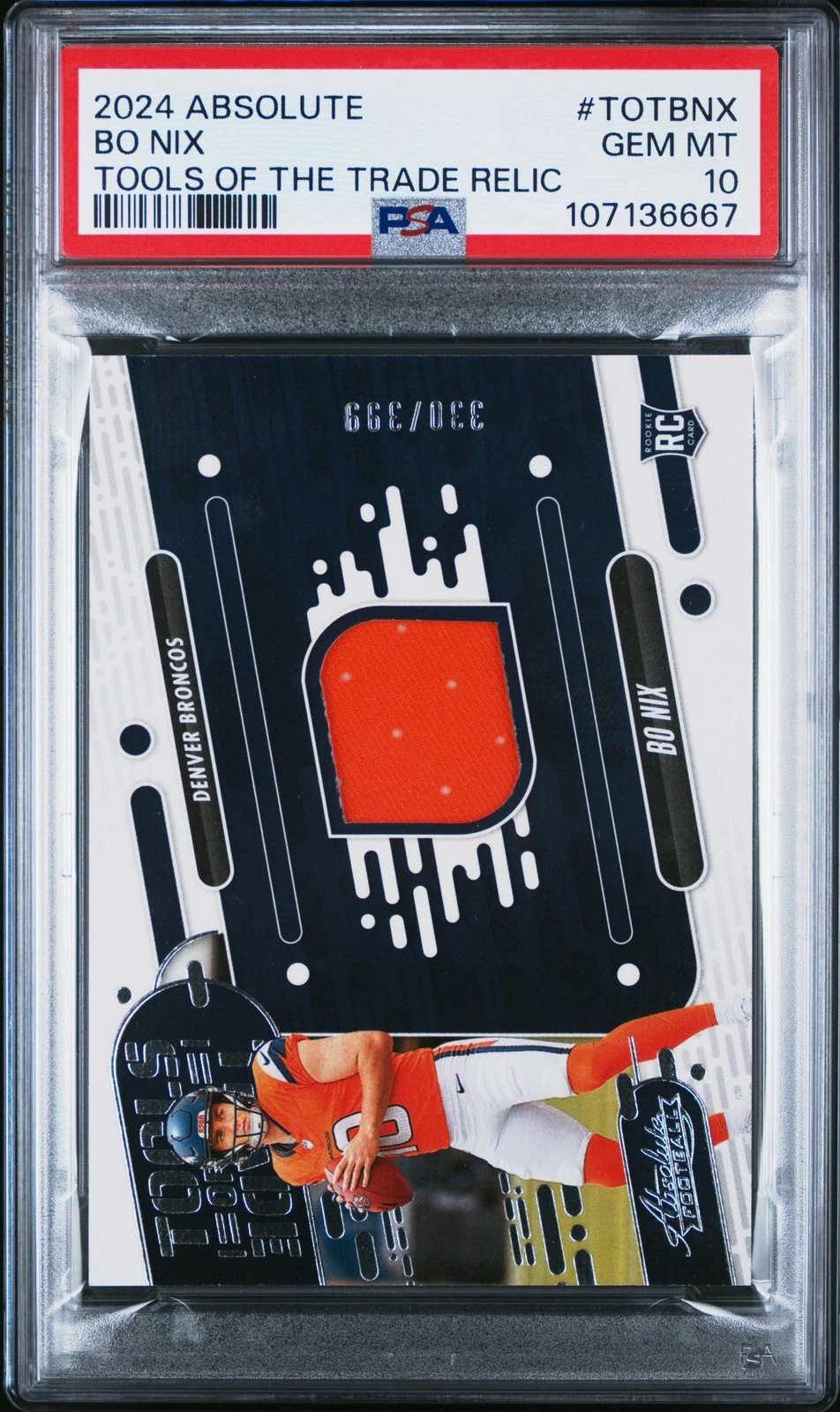 Bo Nix Panini Absolute Tools of the Trade Relic #TOTBNX Base