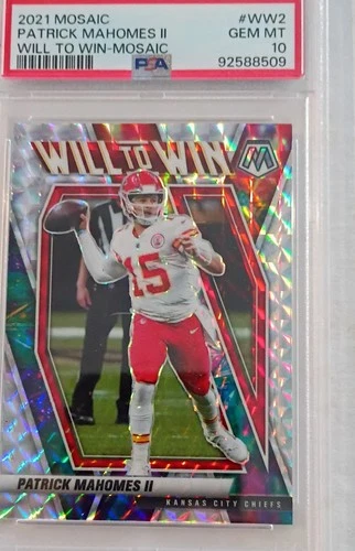 PSA 10 2021 Panini Mosaic - Will to Win Patrick Mahomes II Mosaic Prizm