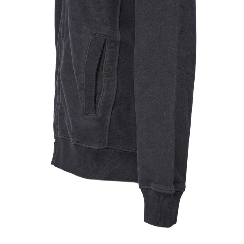 Stone Island Stemma Cotone Nero Patch Pile con Cappuccio Zip 811563520 V0029