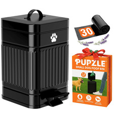 Small Dog Poop Trash Can Outside, 1.3 Gal Metal Dog Waste Trash Can, Small Poop