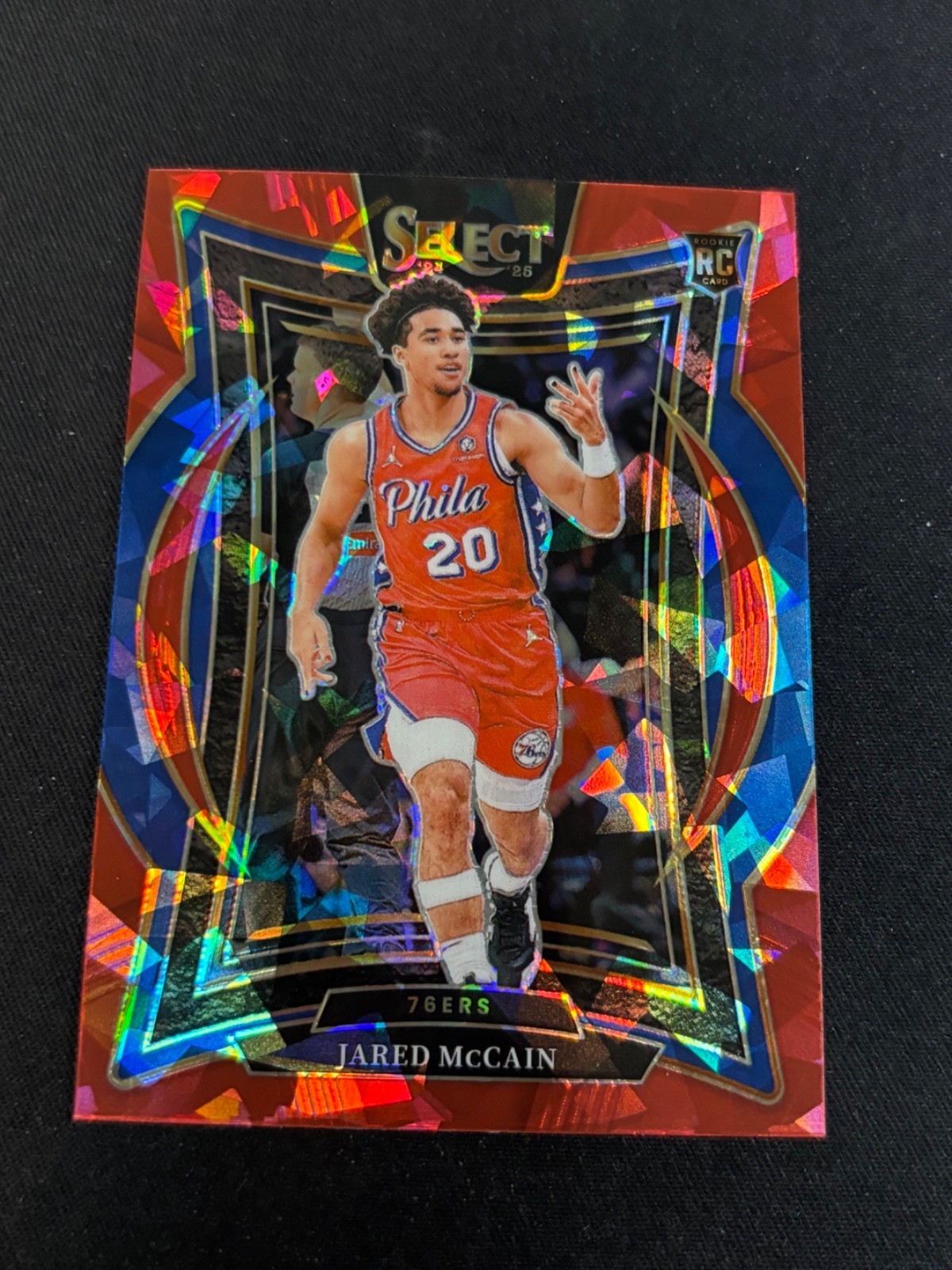 2024-25 Select - Concourse Jared McCain #82 Red Cracked Ice Prizm (RC) 76ers