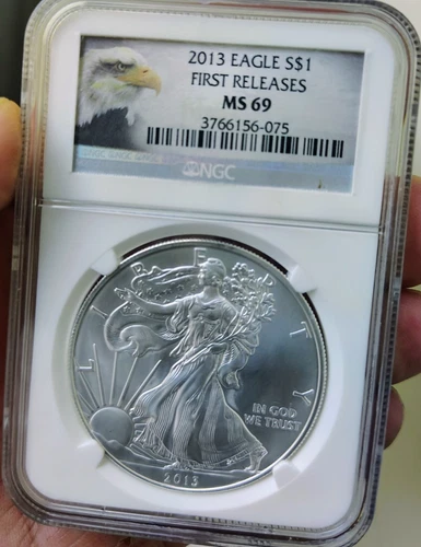 NGC MS69 2013 FR American Silver Eagle 1 Troy Oz .999 Fine Silver BU 3766156-075