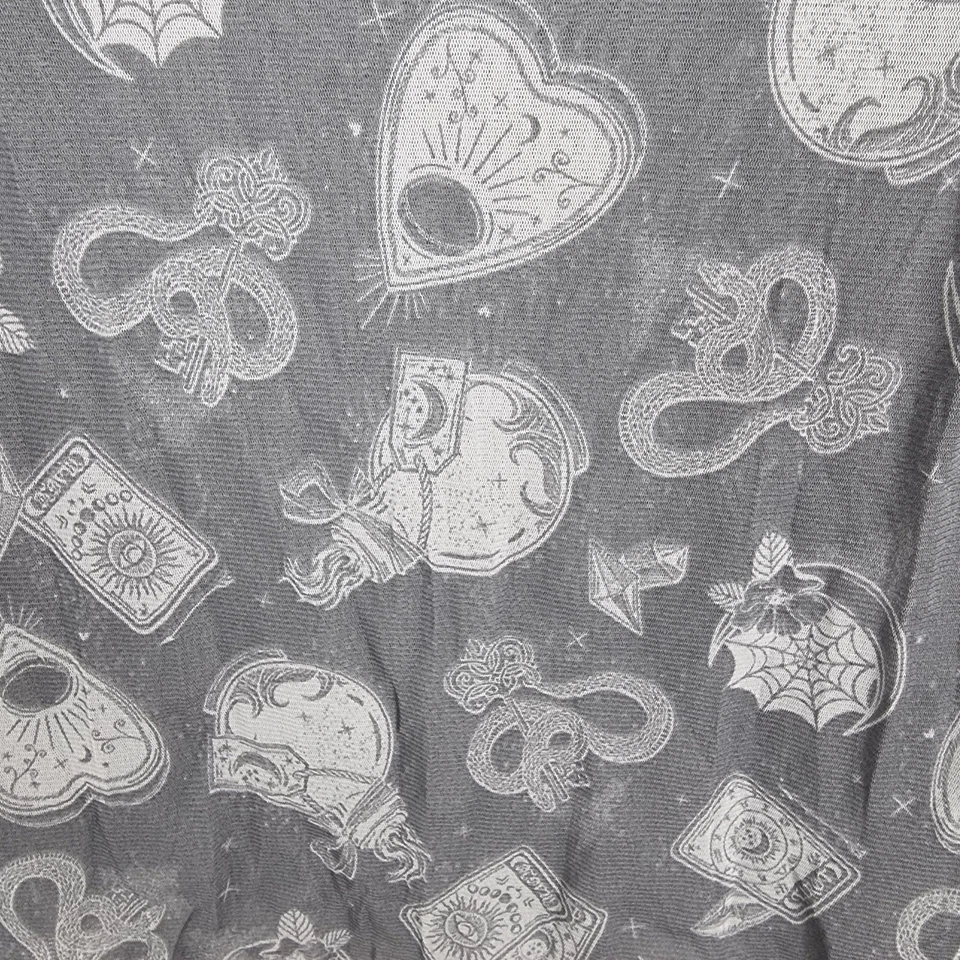 Jay Jays Mesh Top Size L Long Sleeve Sheer Ouija Board Tarot Card - image 3 of 4