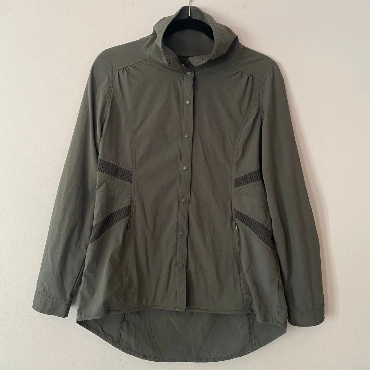 Chemise Boutonnée Royal Robbins Femme – Vert, Nylon, Manches Roll Tab, Taille XL