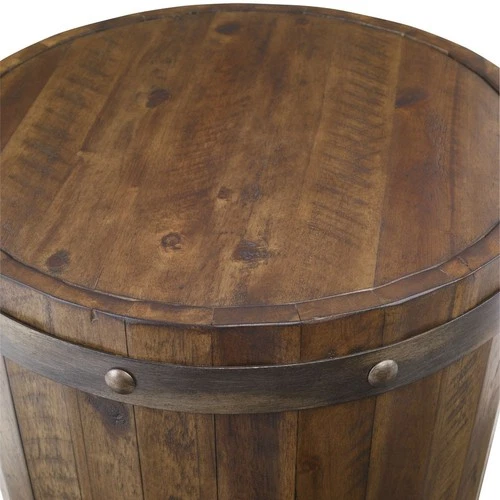 Ceylon - 24 inch Wine Barrel Accent Table Accent Furniture Uttermost 25327 - Picture 6 of 9