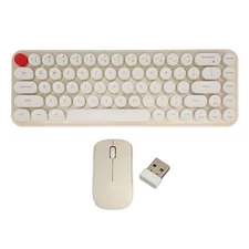 Keyboard Mouse Combo, 2.4G 68 Retro Silent Keys Keyboard Mouse Set Energy Saving