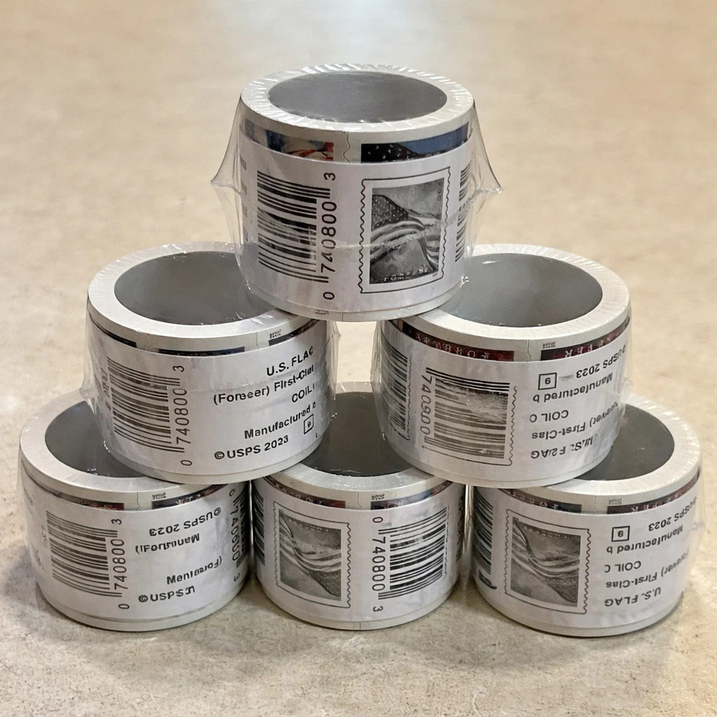 2024 US Flag Stamps 5 Rolls 100 Each Sealed New Collectible Mailing Supply