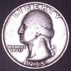 1935-S WASHINGTON QUARTER 25C