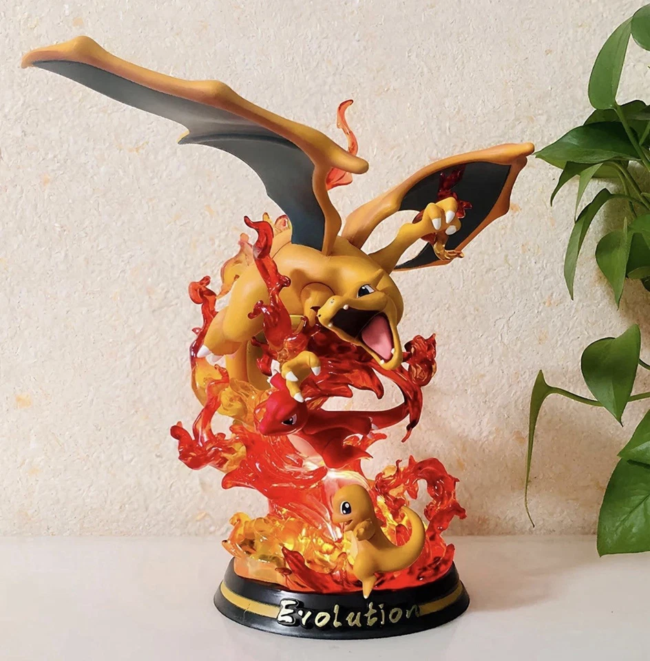 Novo Pokemon Evolution Luminous LED Charizard Charmander Charmeleon Figura Estátua - Imagem 4 de 4