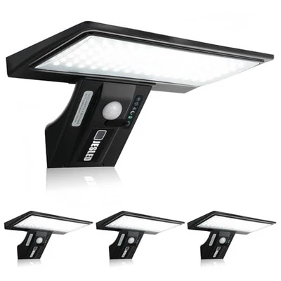 BESUCHE DEN JESLED- JESLED Solarlampen Außen | Bewegungsmelder Sicherheitsleuchte | 4 Stück