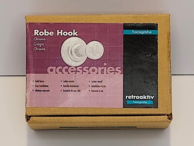Hansgrohe 06099000 retroactiv Robe Hook Solid Brass with Chrome finish