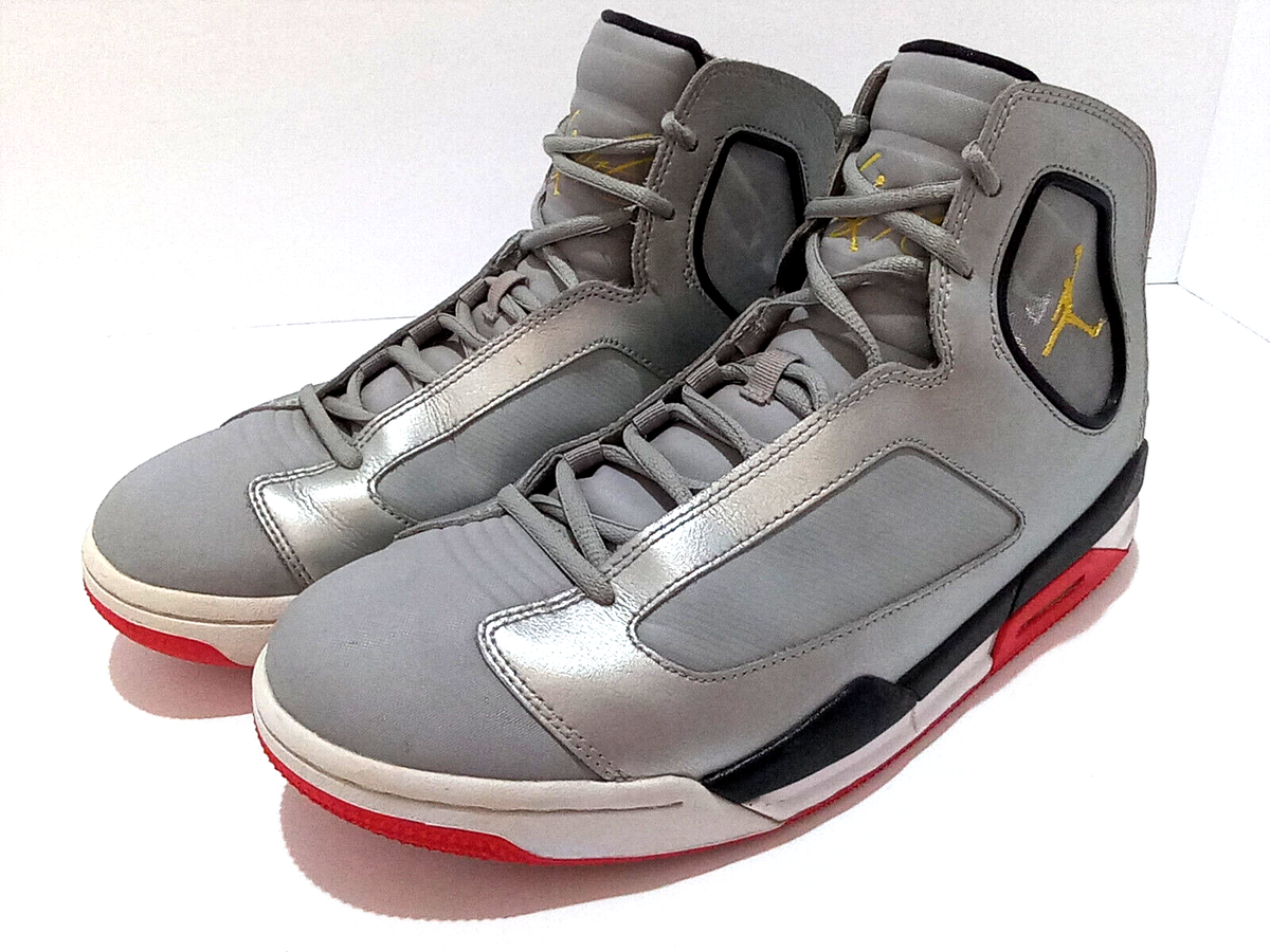 Nike Air Jordan Men 11 Flight Luminary Silver Gray Red Sole Sneakers  Clean