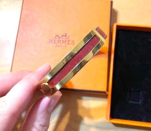 Autentico Bracciale Hermes Bungle Vino Oro Rosso #4051 - Foto 5 di 9