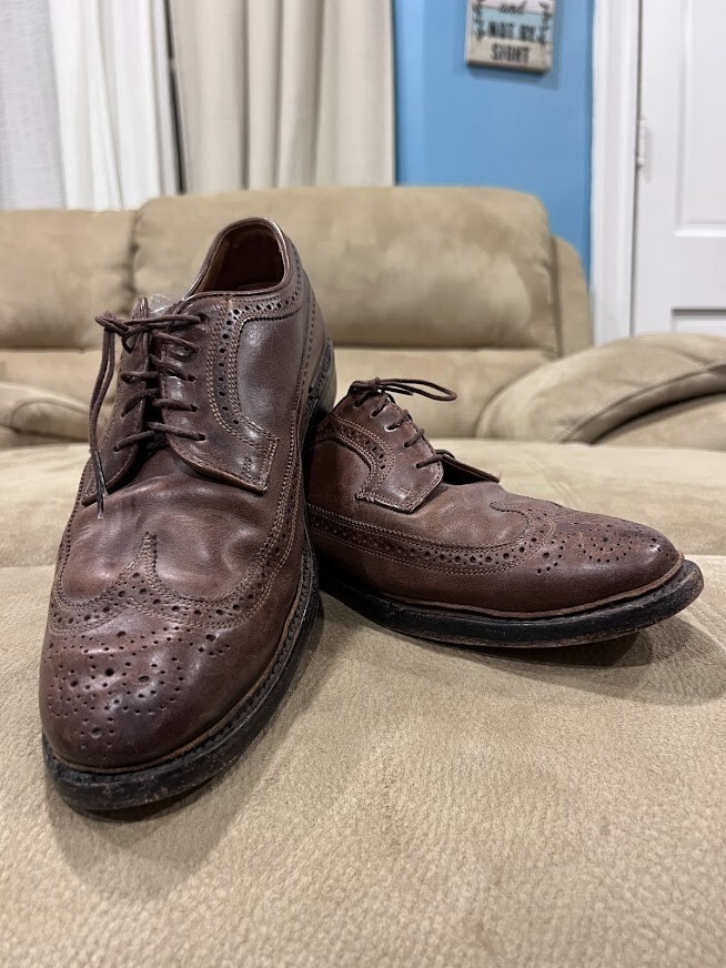 SOFT LEATHER LONGWING WINGTIP SHOES 9.5 
