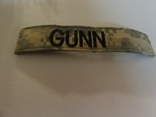 MILITARY US ARMY PATCH FOR ACUS DIGITAL HOOK LOOP BACK NAME TAPE WITH GUNN