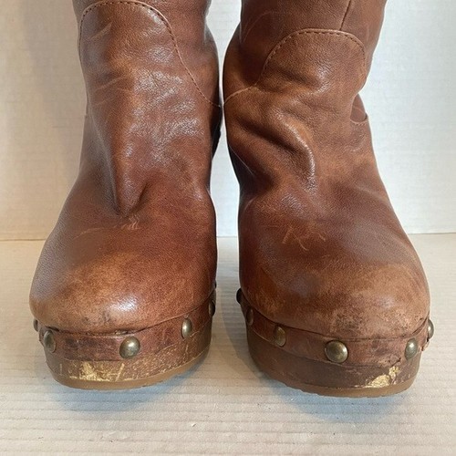 Michael Kors Womens Yolanda Over the Knee Platform Leather Brown Boots Size 7 - Picture 6 of 12