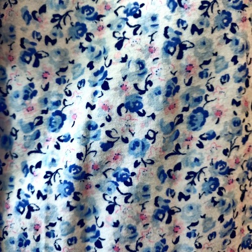 Eileen West Womens Size S/M Blue Pink Floral Cotton Ruffle Tie Belt Cottage Robe - Picture 8 of 11