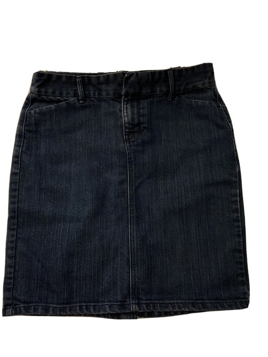 Old Navy Denim Skirt Size Pencil Straight, Pockets, Back Slit