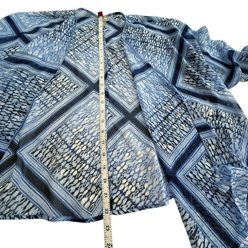 Chico’s Blue Sheer Open Front Kimono Jacket size Large (2) - Picture 4 of 7