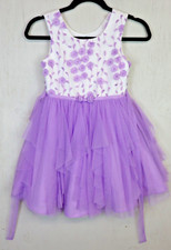Girls Jona Michelle White Purple Floral Easte Dress Size 7 Formal Wedding Dressy