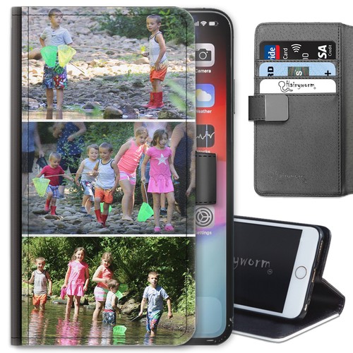 Personalisierte Handyhülle für iPhone 14/13/12/11/Pro/X Foto PU Leder Flip Cover - Bild 9 von 12