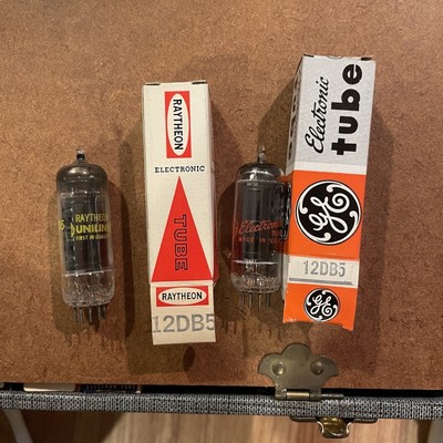 Two 12DB5 Electron Vacuum Tubes - Raytheon & GE - $ Back If Problem