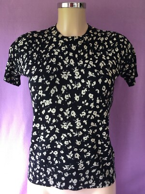 Ex Store leichter kurzärmeliger Strickpullover mit Animal-Print und Rundhalsausschnitt Oberteil Pullover