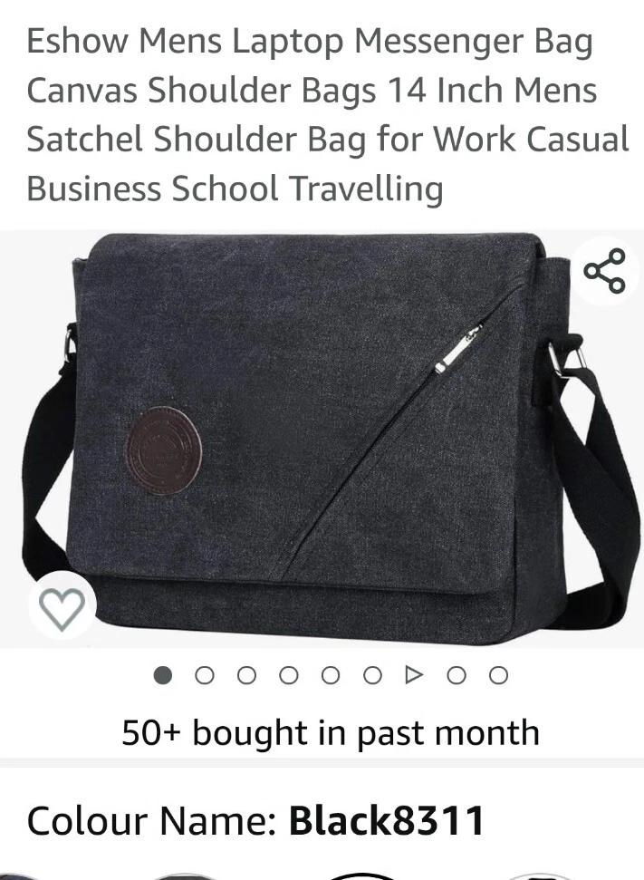 Eshow Mens Laptop Messenger Bag Canvas Shoulder Bags 14 Inch Mens
