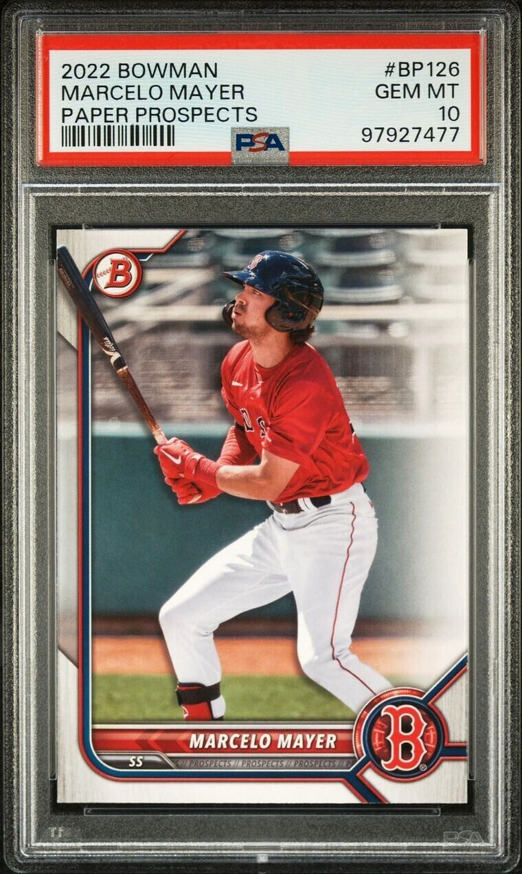 2022 Bowman Marcelo Mayer #BP-126 (ROOKIE) PSA 10 GEM MINT (LOW POPULATION)