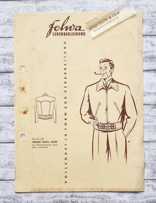 Felwa Lederbekleidung Herren Mofa Jacke Mode Kleidung Werbung Reklame Vintage