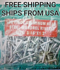 Aluminum Pop Rivet with Steel Mandrels 3/16" x 1/2"  USA Shipper 100 Pieces New — photo 1