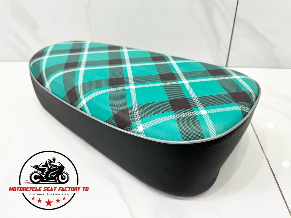 Unidad de asiento de moto Honda Monkey Z50M Z50 M a Nos reproducción tartán verde. Foto 3 de 4
