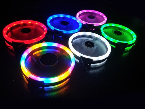 Ventilador de caja de computadora 120 mm 4 pines 3 pines RGB LED CPU PC luz de refrigeración por aire ventiladores de juego - Imagen 9 de 18
