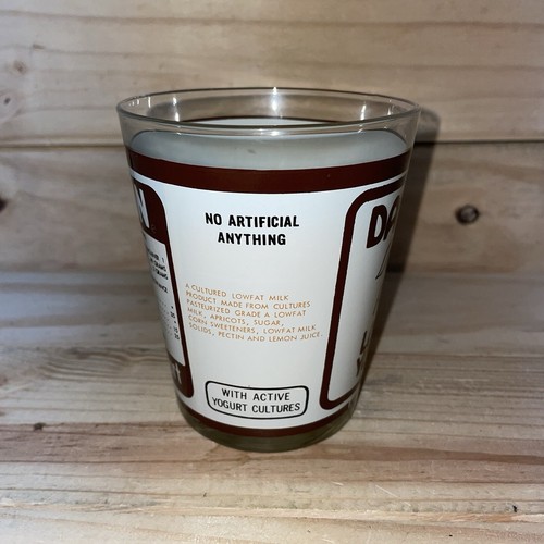 Dannon Low-fat Yogurt Vintage Advertising Drinking Glass Apricot EUC Rare - Picture 5 of 7