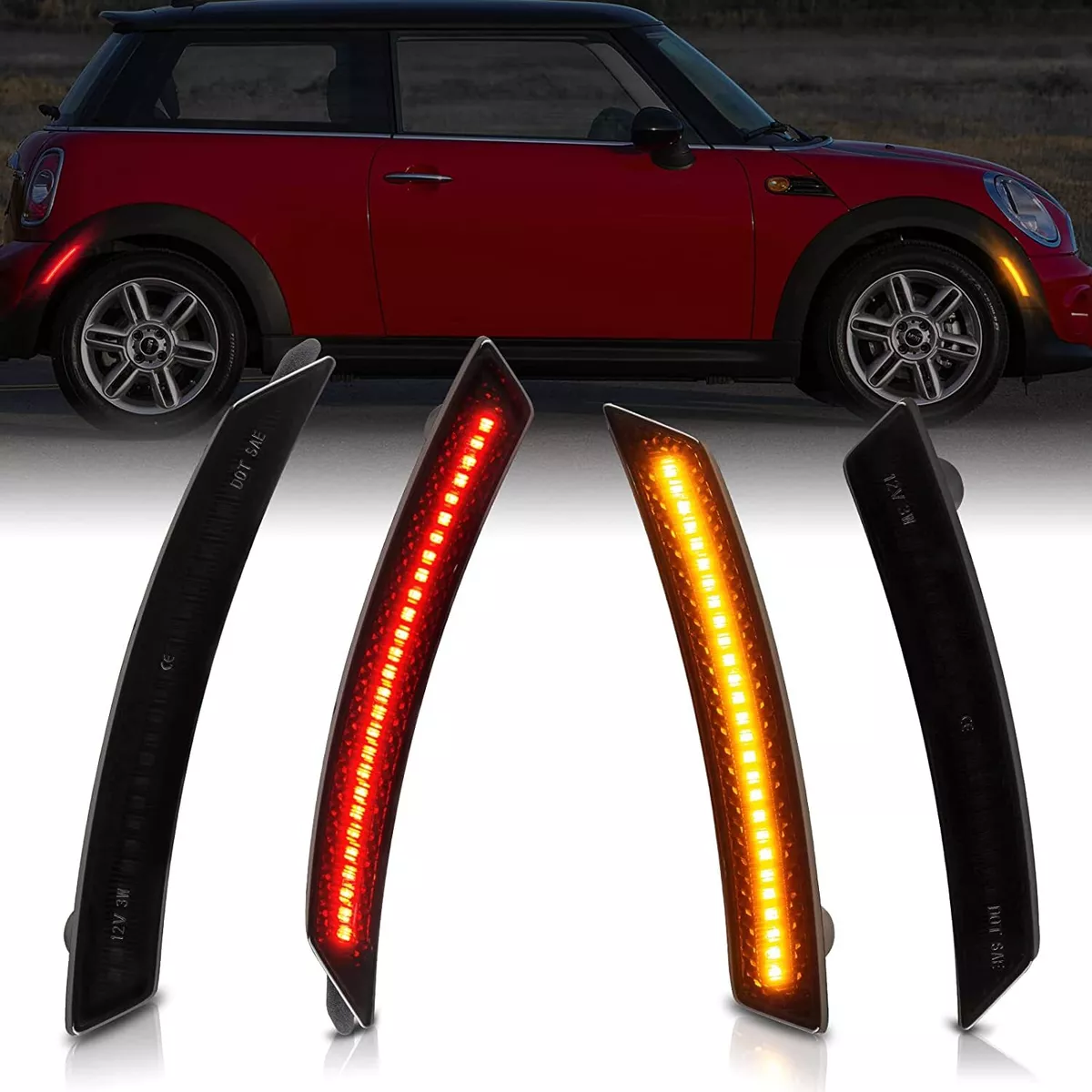 4X LED FRONT REAR Side Marker Light Lamps For MINI Cooper R56 R57