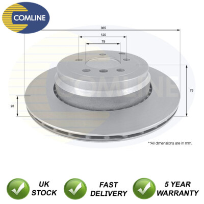 Brake Disc Rear Comline Fits Land Rover Range 2009-2012 4.4 D 4.9 #1