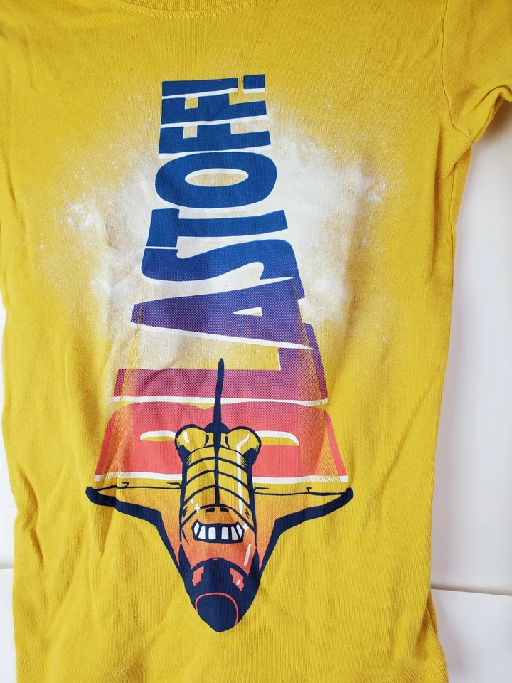 Пижамная рубашка с длинным рукавом Carter's Boys Rocket Blast Off размер 8 желтая - Изображение 3 из 4