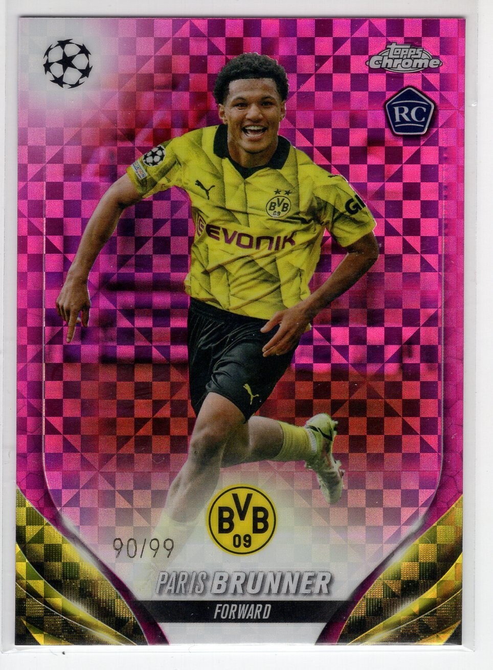 2023-24 Topps Chrome UEFA PARIS BRUNNER Magenta X-Fractor /99 RC
