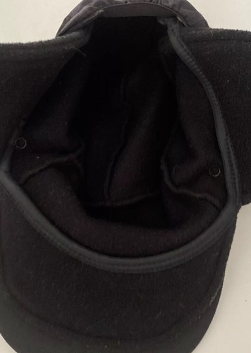 VTG 90s Unisex Columbia Black Fleece Lined Trapper Ear Winter Ski Flap Cap Hat M - Picture 10 of 15