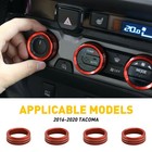 For 16-20 Toyota Tacoma Aluminum Knob Ring Cover Trim Red Car Accessories New 4X