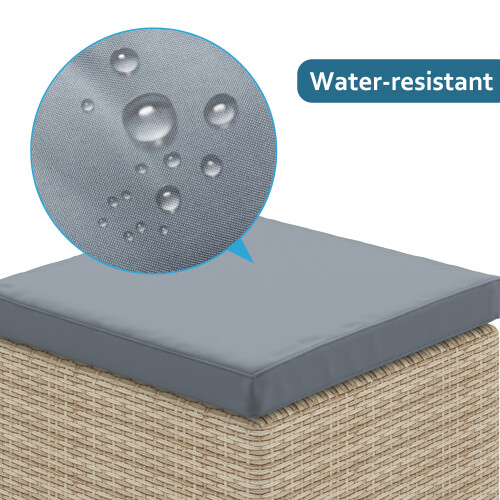 Outdoor Terrasse 4-teilige Allwetter PE Korb Rattan Sofa Garnitur mit verstellbaren Rückenlehnen - Bild 5 von 12