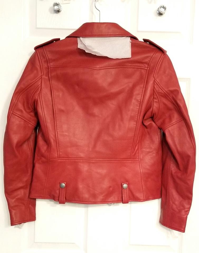 Coach Red Cardinal Motorcycle Leather 58656 Jacket Size 00