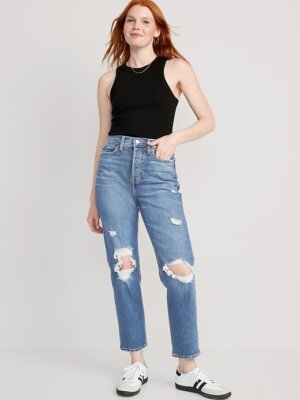 OLD NAVY ~ New! NWT 2P  ~ Saylor Extra High-Rise Curvy Sky-Hi Straight Jeans b37