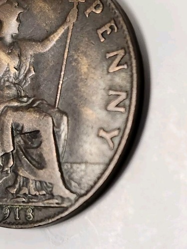 Great Britain 1918 Half Penny Coin. Circulated Ungraded Coin Free Shipping In US - Picture 6 of 10