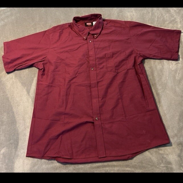 Red Kap Short Sleeve Poplin Dress Shirt Burgundy … - image 1