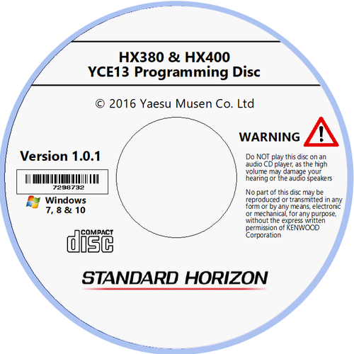 Standard Horizon YCE13 version 1.0.1 Programming Software for HX380 & HX400